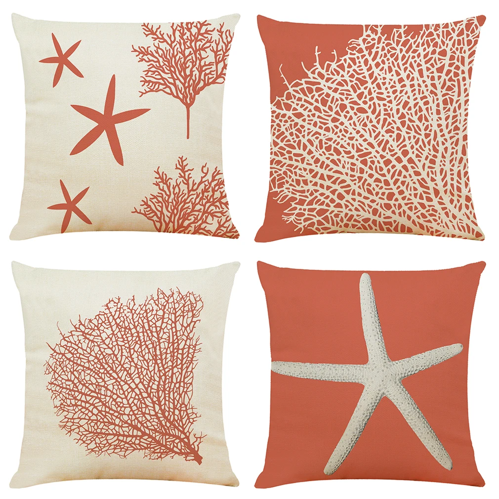

Декоративный чехол для диванной подушки с морскими звездами, 45x45