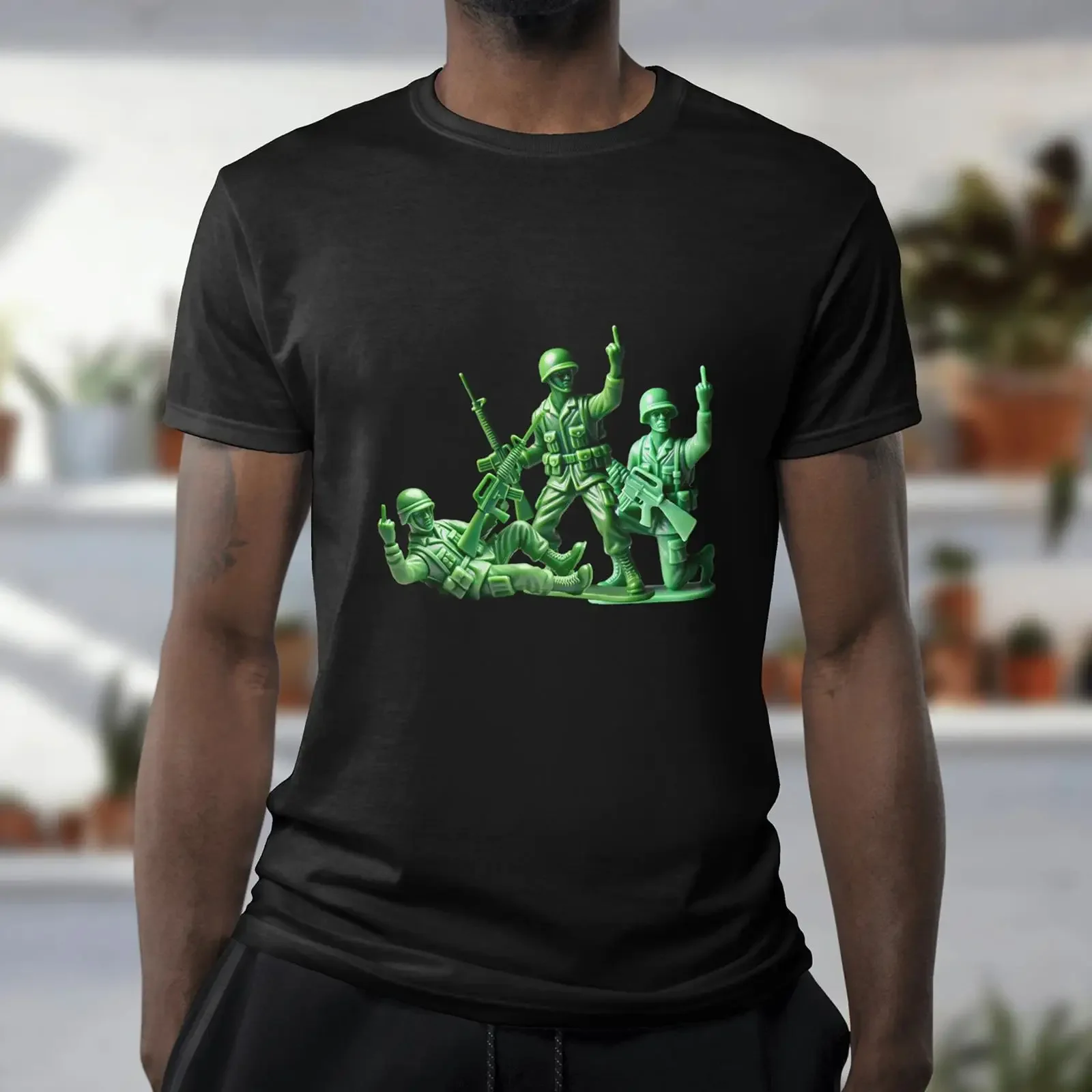 Фото Футболка TOY SOLDATEN MITTELFINGER с забавным принтом, новинка, винтажная, с эффектом потертости, унисекс, слегка эластичная, мягкая №1