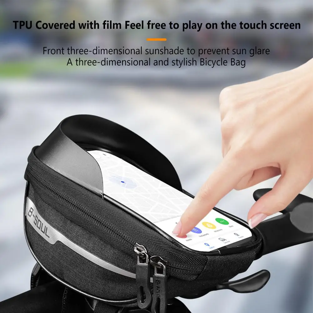 

Bicycle Handlebar Bag Waterproof Large Capacity 600d Oxford Cloth Touch Screen Mobile Phone Holder E-Bike Road Bike Accessories