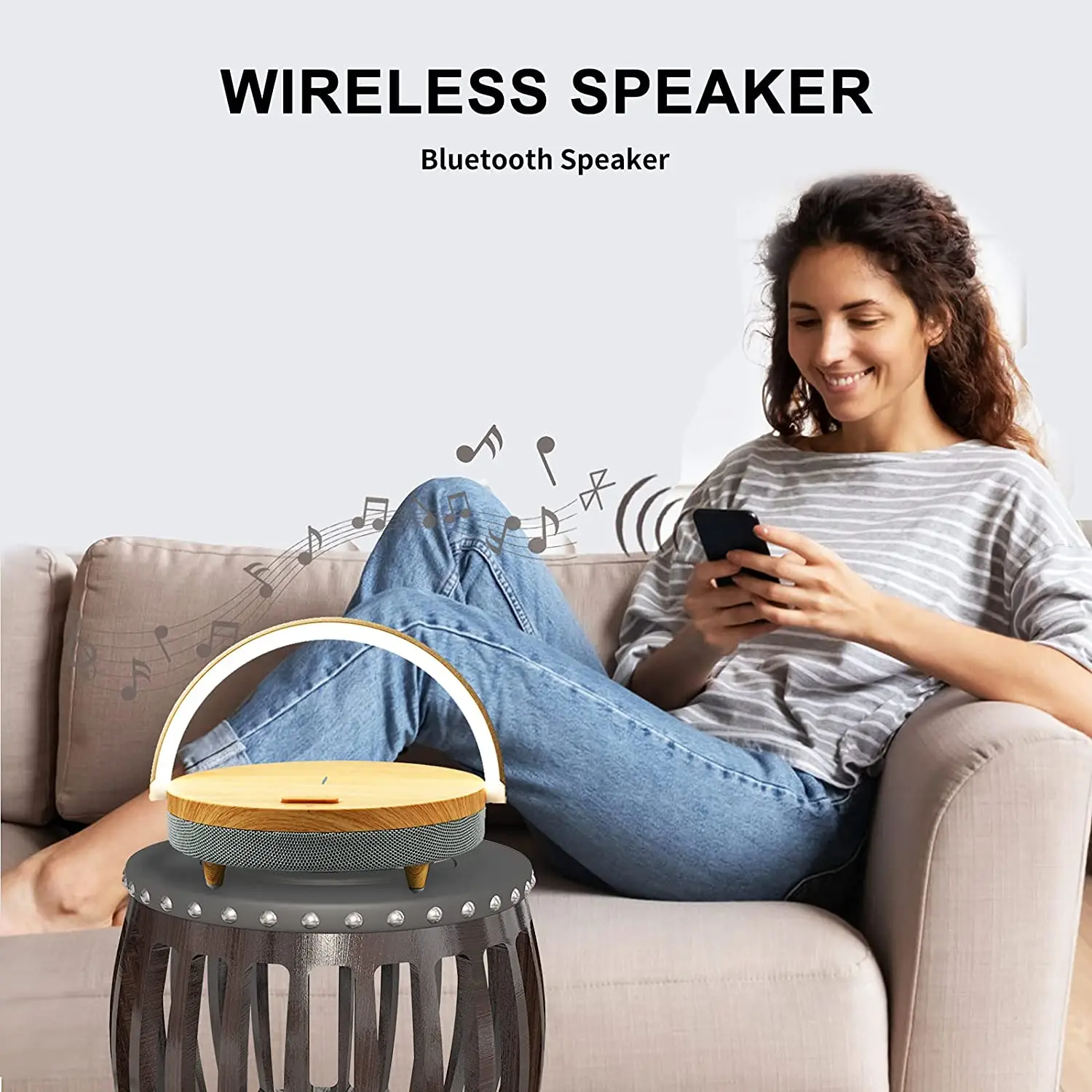 Bluetooth-колонка деревянные беспроводные зарядные устройства светодиодная лампа