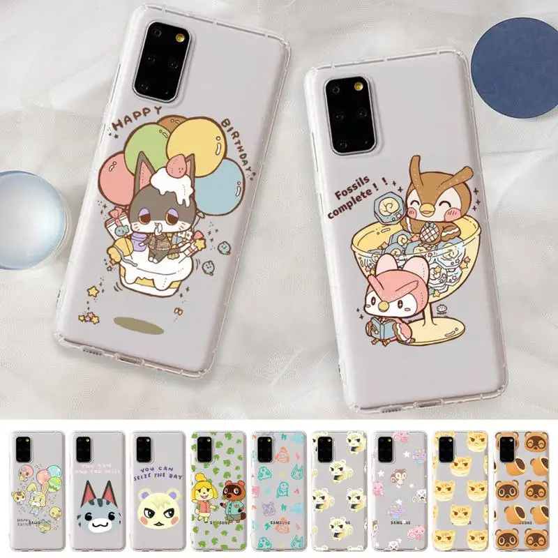 

YNDFCNB AAnimals-Crossing Phone Case For Samsung S 20 21 22 23 for Redmi Note7 8 9 10 for Huawei P20 30 40 Clear Case