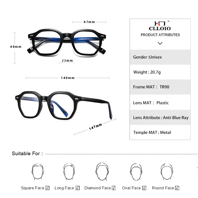 Очки для чтения CLLOIO мужские высококачественные очки с защитой от синего света и