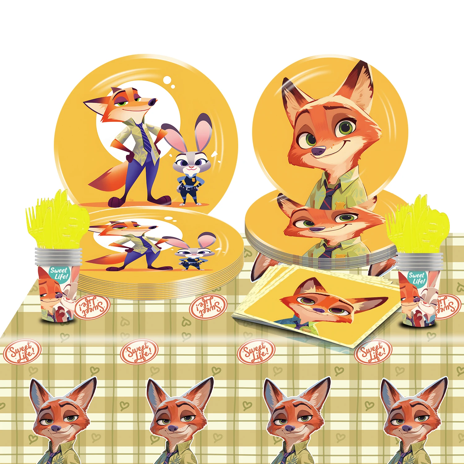 Disney Zootopia тематический декор для вечеринки одноразовая посуда тарелка баннер