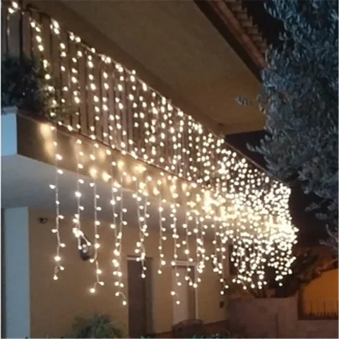 YEMTCLR светодиодная гирлянда-занавеска 6*2.5 м 480LED 8 режимов теплый/холодный белый 220V