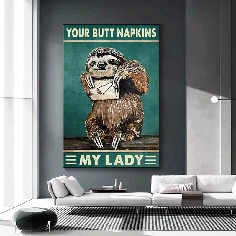 Креативные салфетки My Lady Your ягодицы холст живопись животное настенный плакат