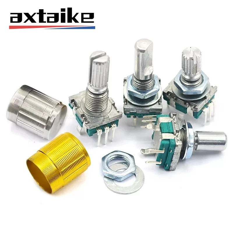 

5PCS EC11 20 Position 360 Degree Rotary Encoder W Push Button 5Pin Handle Long 15/20MM With A Built In Push Button Switch