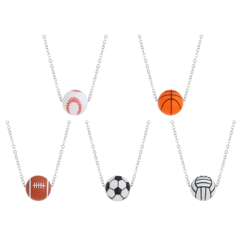 

E0BF спортивные мячи, кулон, шейная цепочка, регулируемая цепочка, ожерелья, украшение для любителей ювелирных изделий, цепочки