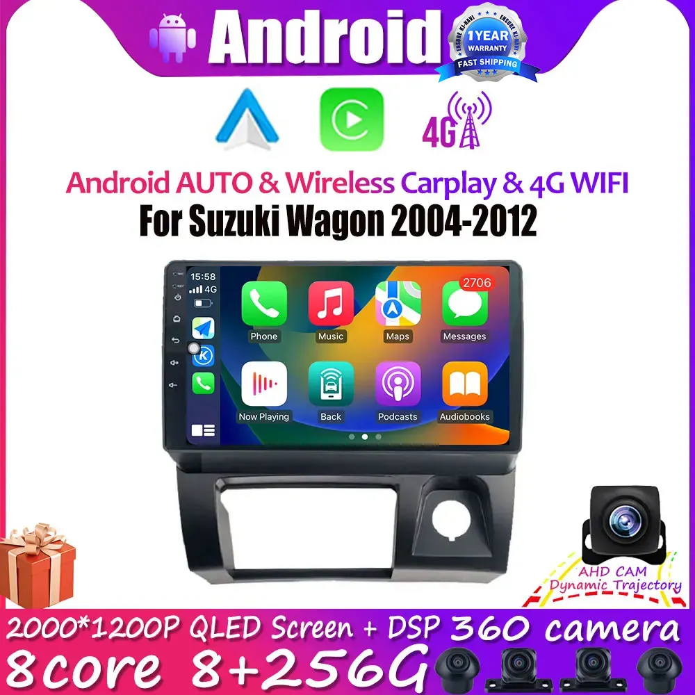 9 &quotAndroid 14 для Suzuki Wagon 2004-2012 Автомобильный радиоприемник Мультимедийный