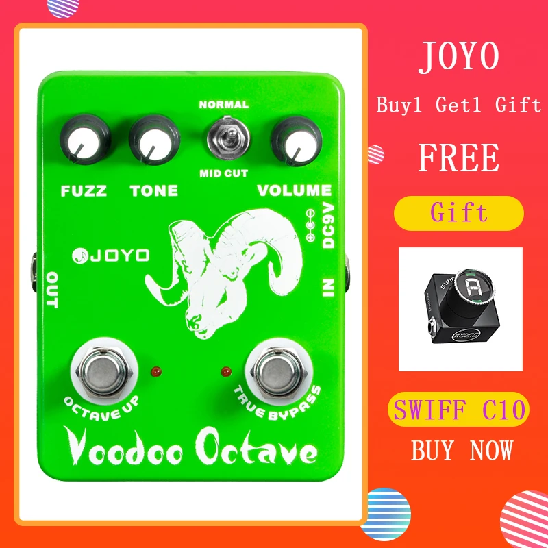 

JOYO JF-12 Voodoo Octave Electric Guitar Effect Pedal Features both Distortion and Octave Effect True Bypass Guitar Bass Pedal