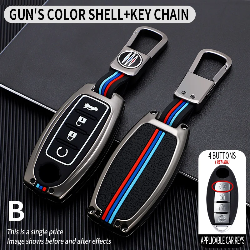 

5 Button Car Key Case For Nissan Rouge Maxima Altima Sentra Murano Qashqai Cover Keyless Remote Fob Shell Skin Holder Keychain