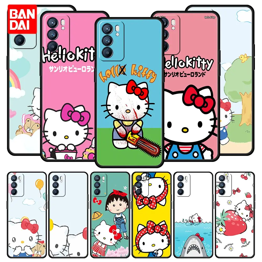 

Hello Kitty Sanrio Case for Oppo A3s A5s A9 A15 A31 A52 A53 A54 A74 A93 A94 F19 Pro 4G Capa Cover Luxury Bag Soft Funda Silicone