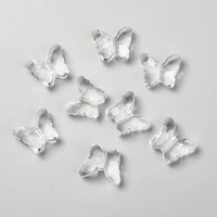 20pcs transparent acrylic beads butterfly clear about 22mm long 18mm wide 9mm thick hole 2mm