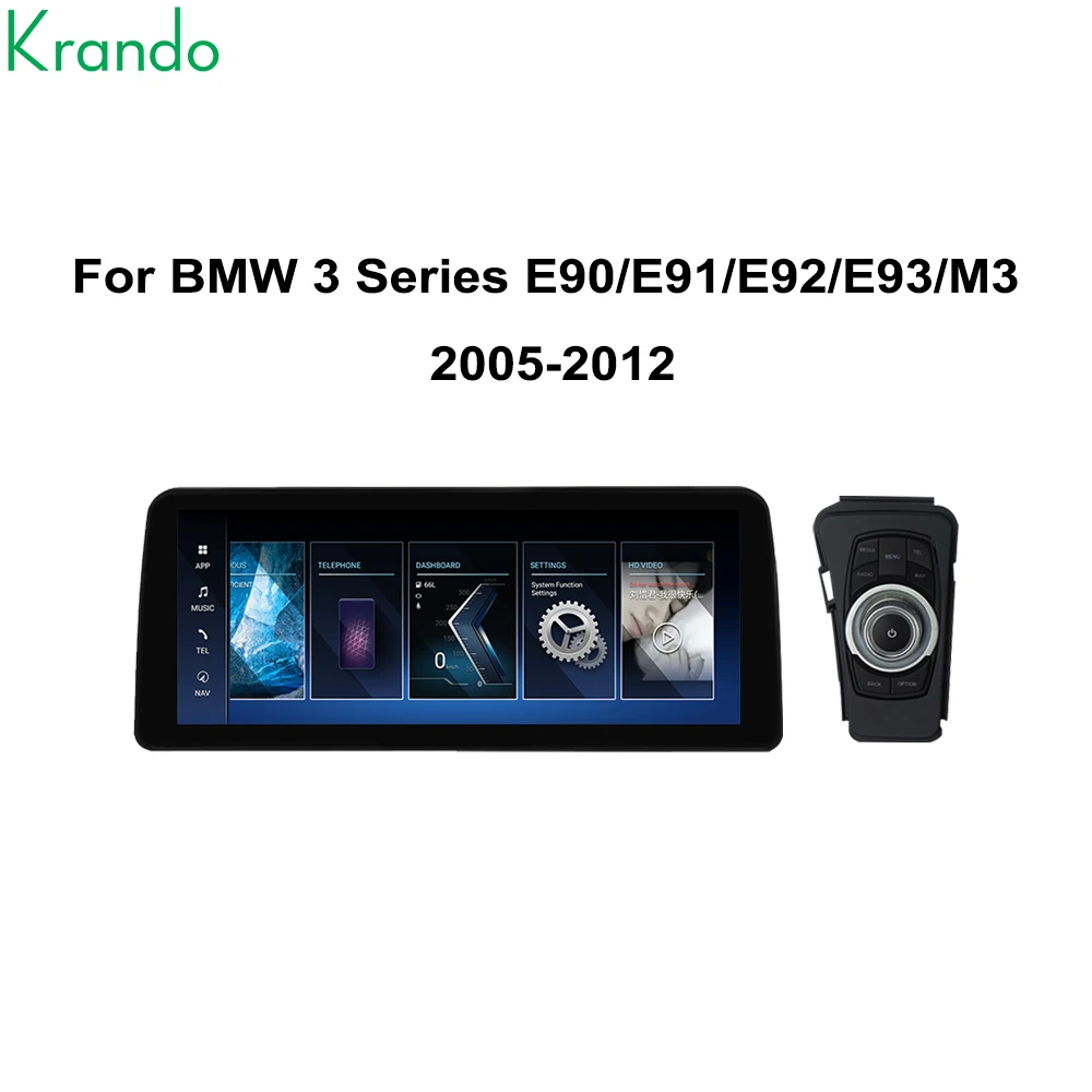Фото Krando 12,3-дюймовый авторадиоплеер, стерео для BMW 3 серииE90/E91/E92/E93/M3 2005-2012, беспроводной экран Carplay, 4G, Wi-Fi, GPS, головное устройство №3
