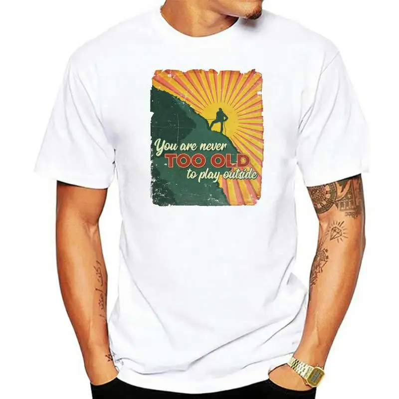

Футболка для скалолазания, с принтом «You Are Never Too Old To Play Oouside Evolution», 100% хлопок