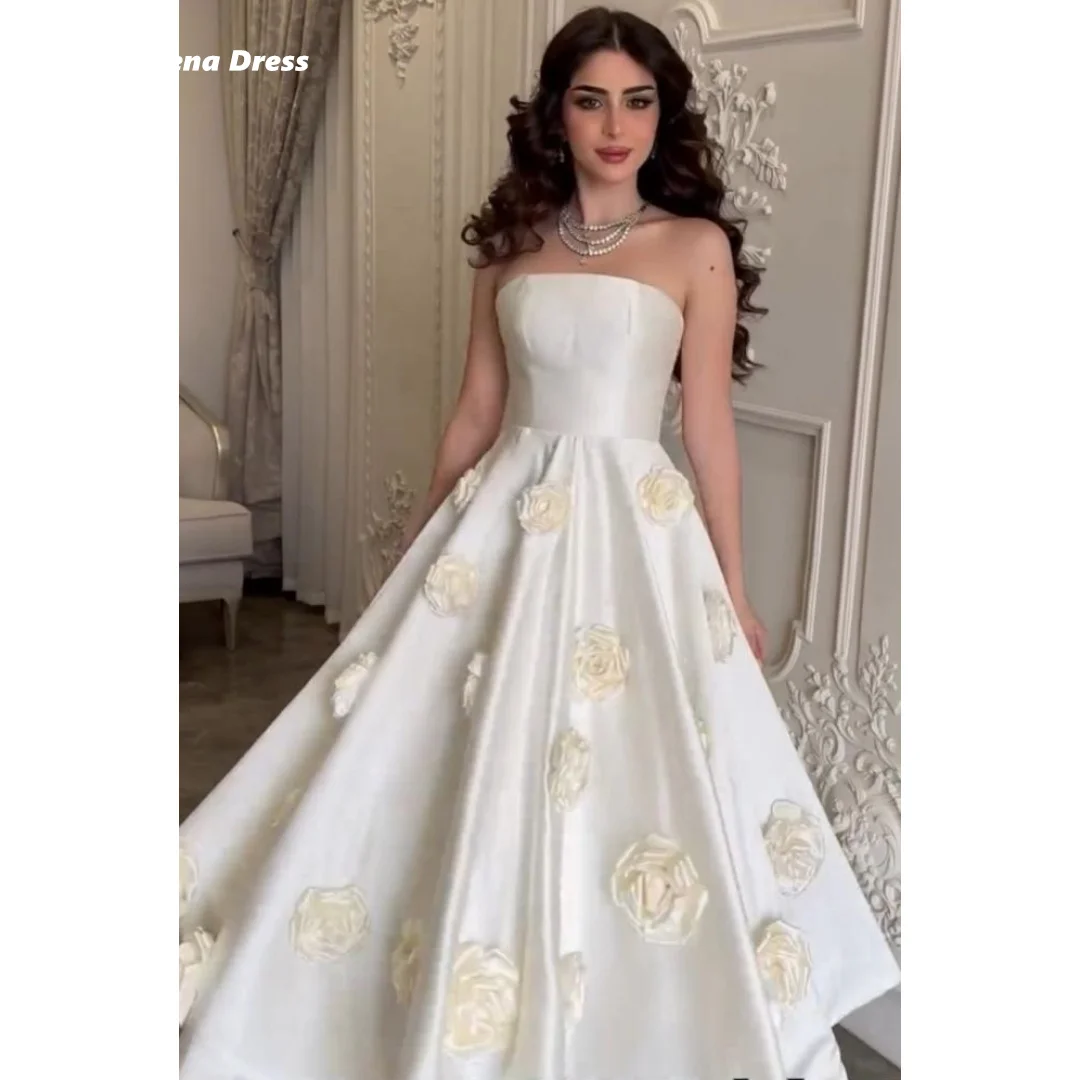 Lena Beige Dress Женские элегантные вечерние платья свадебные 3D наклейки на заказ