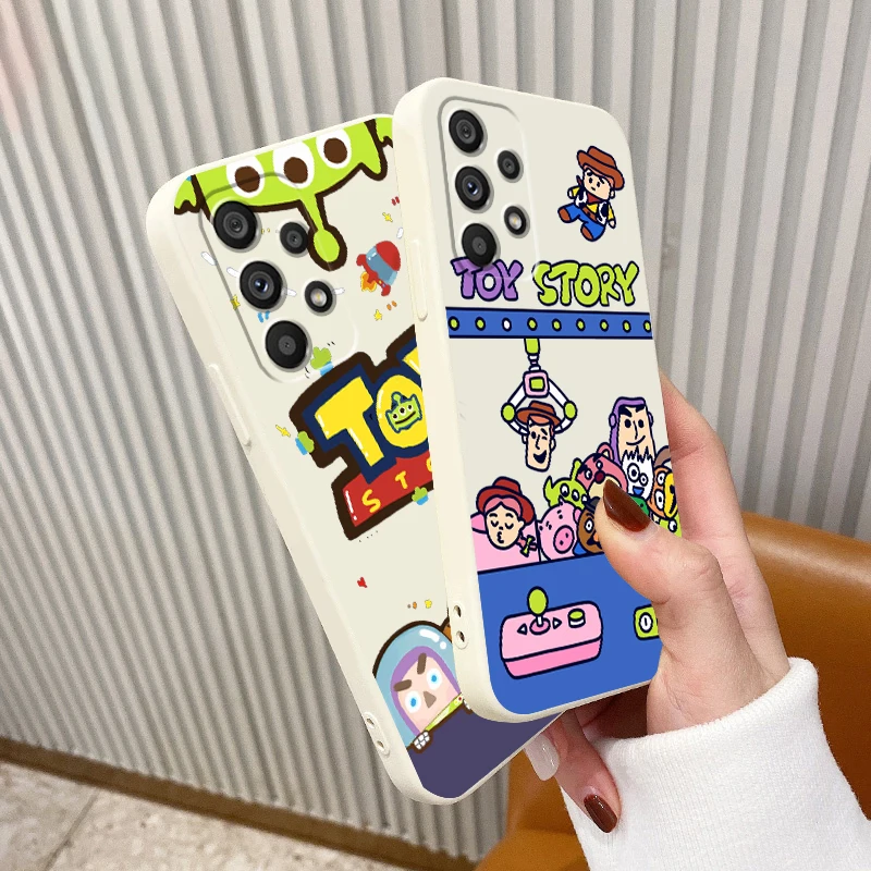 

Disney Toy Story Cute Cartoon Phone Case For Samsung A73 A53 A33 A52 A32 A23 A22 A71 A51 A21S A03S A50 A30 5G Liquid Rope Funda