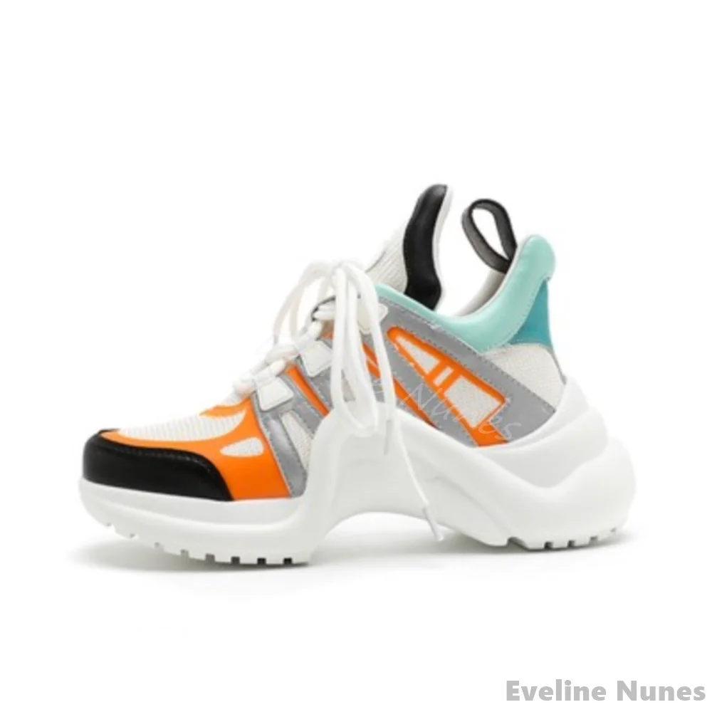 Кроссовки разного цвета с дышащей сеткой женские кроссовки круглым носком и