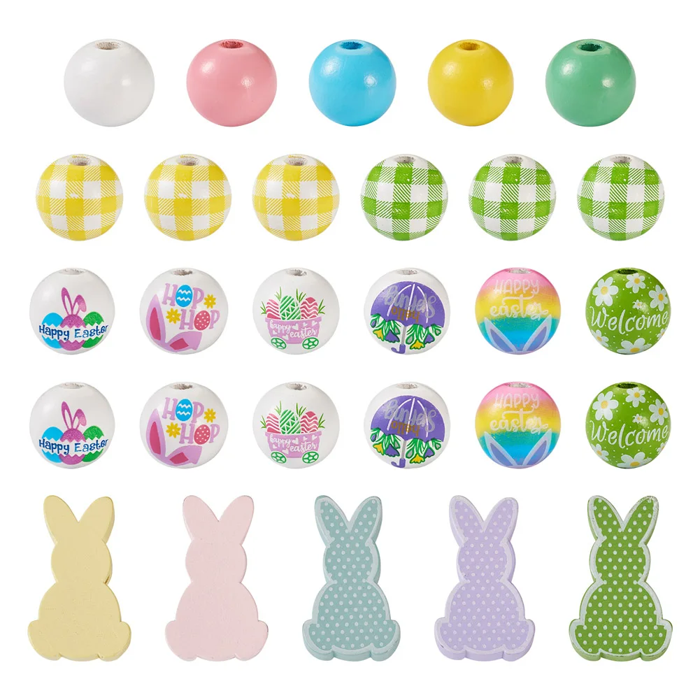 160 шт./набор круглые бусины из натурального дерева