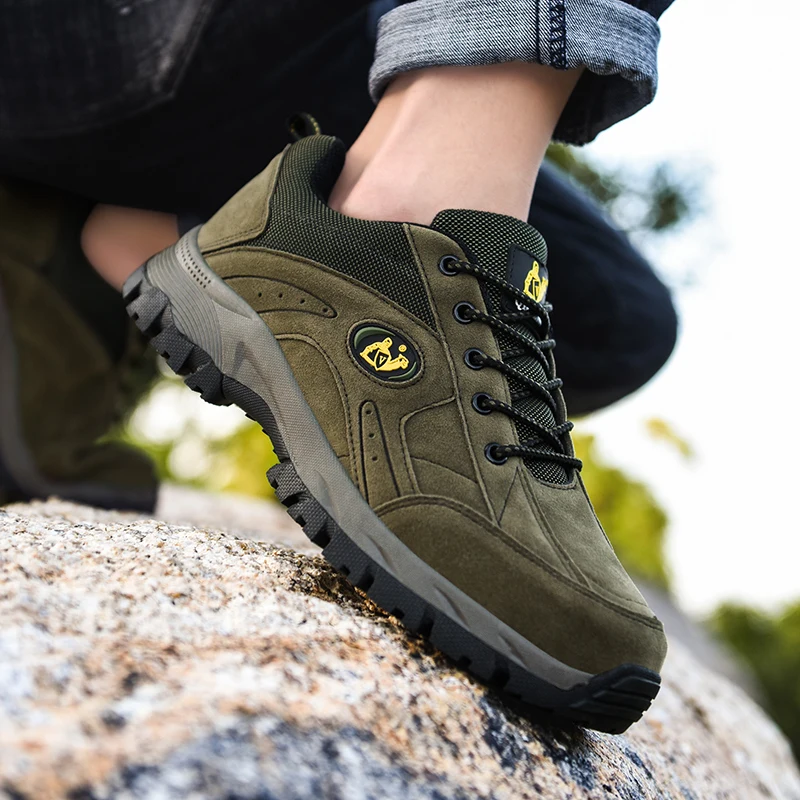 HIKEUP New Outdoor Hiking Men's Shoes Mountaineering Sports Couple Style Rubber Soled Sports Casual Shoes Women Plus Size