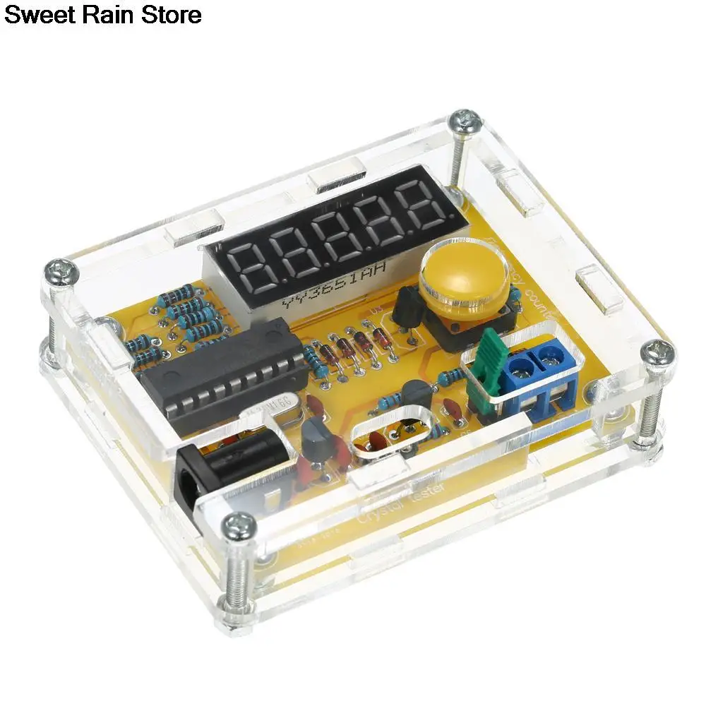 

DIY Frequency Tester Crystal Counter Meter Oscillator Tester with Transparent Case 1Hz~50MHz