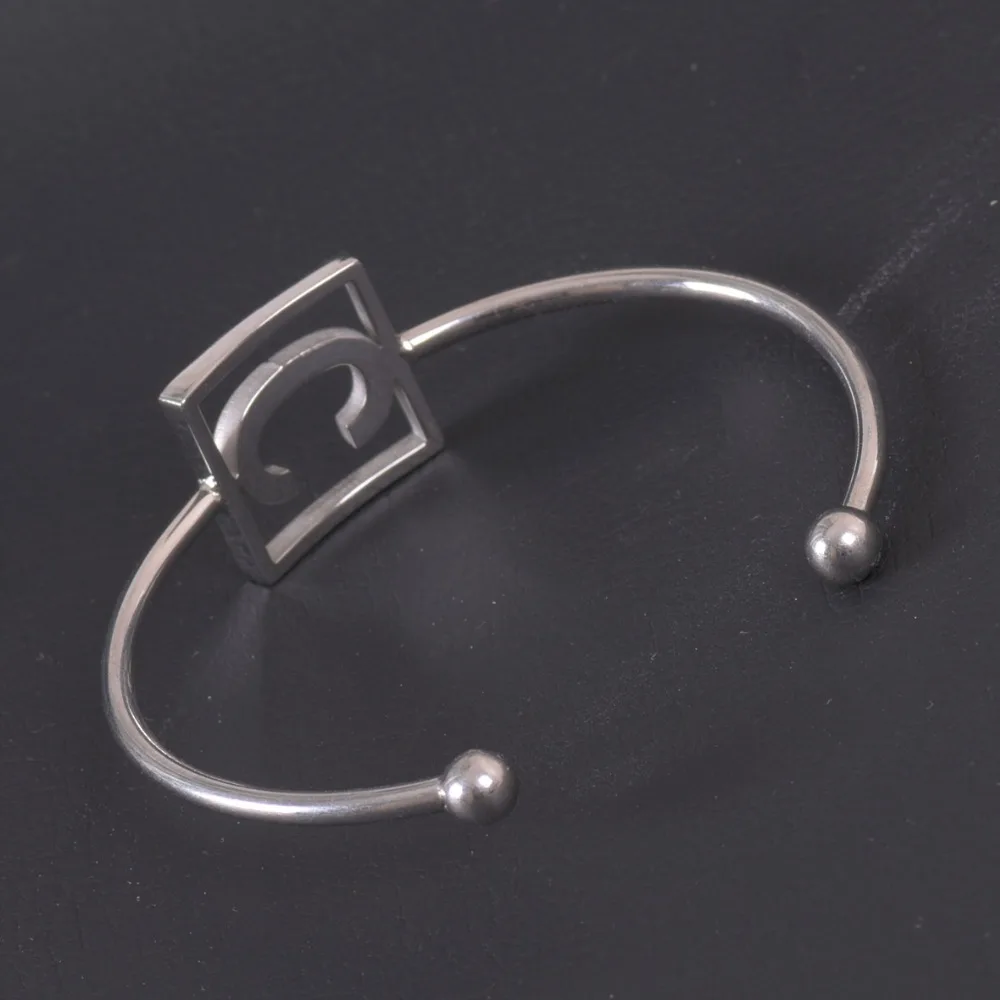 

New Aarrive C Letter Bracelet Stainless Steel Silver Color Name Bangle