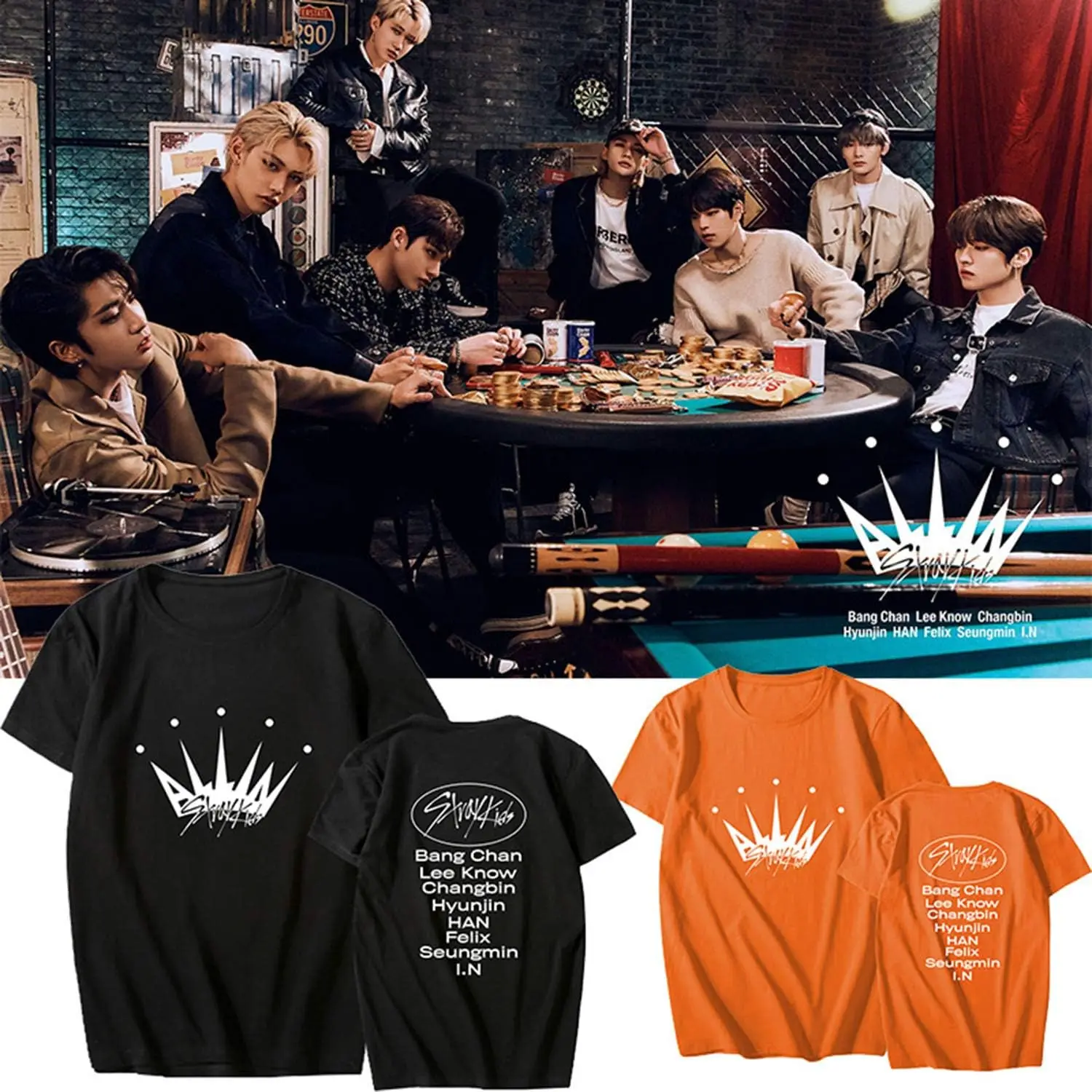 Xkpopfans Kpop Shirts New Album All in Support T-Shirt Bangchan Hyunjin Tee Shirt