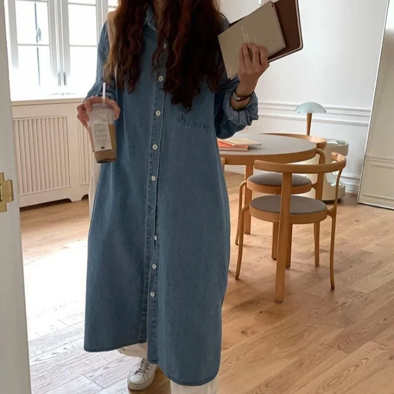 Платья для женщин осень 2023 новое корейское модное повседневное платье чувство