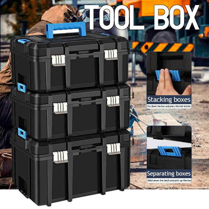 

Tool Box Plastic Hard Carry Case Organizer Stackable Anti-fall Toolbox Equipment Instrument Suitcase Protable Tool Storage Boxes