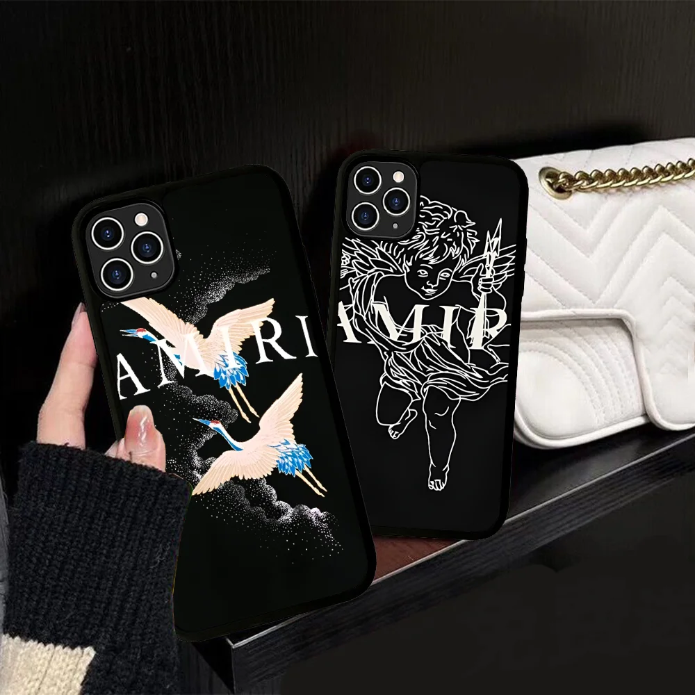 A-Amiri Phone Case Silicone PC+TPU For IPhone 11 12 13 14 15 16 Plus Pro Max Cover