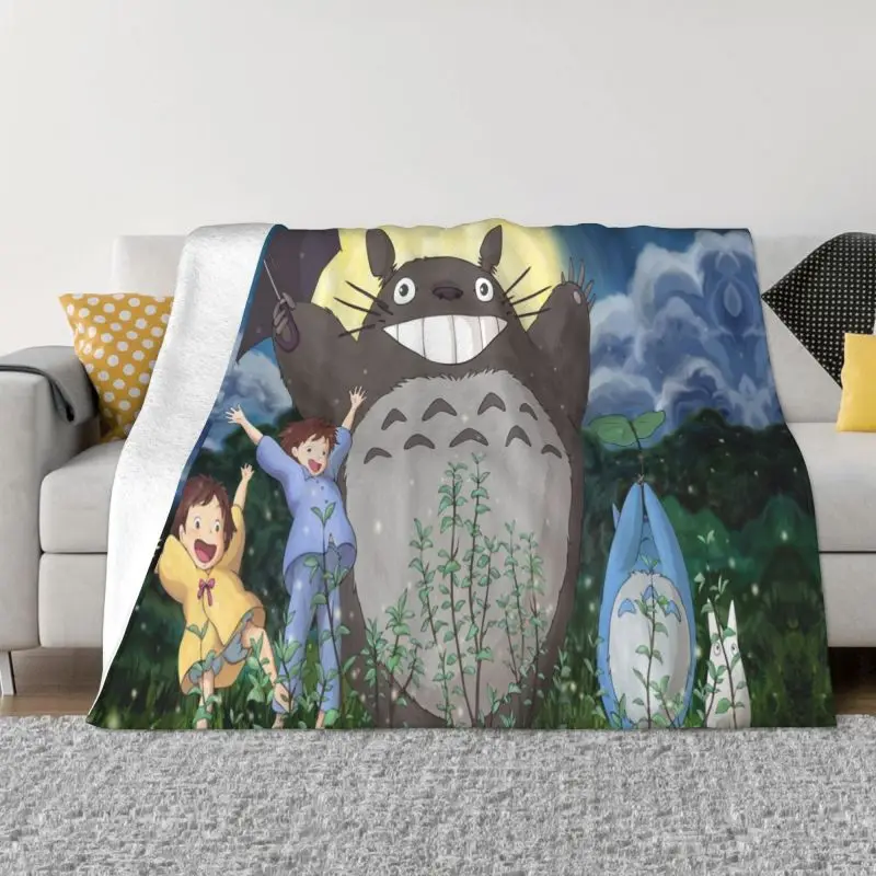 

Японское одеяло из аниме «Мой сосед Тоторо», теплый фланелевый студийный плед для дивана, офисное покрывало