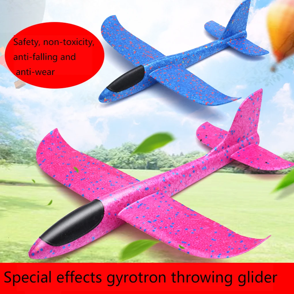 

35cm EPP Hand Throw Airplane Launch Double Hole Empennage Throwing Soaring Bubble Model Boys Girls Kid Toy Green