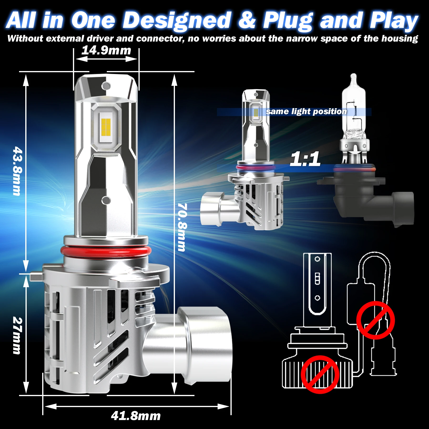 2x9005 HB3 Светодиодные фары Canbus с вентилятором 2006 лм фонарь диодами автомобильная