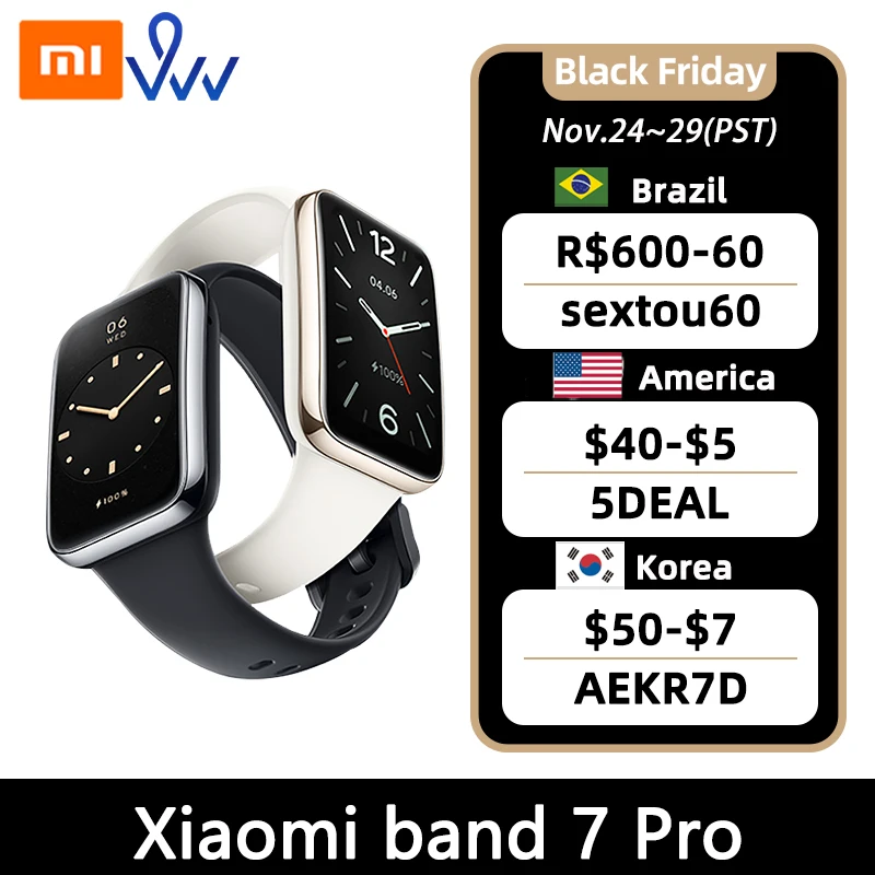  Original Xiaomi Mi Band 7 Pro With GPS Smart Bracelet AMOLED Screen Blood Oxygen Fitness Traker Waterproof Mi Smart Band 7 Pro 