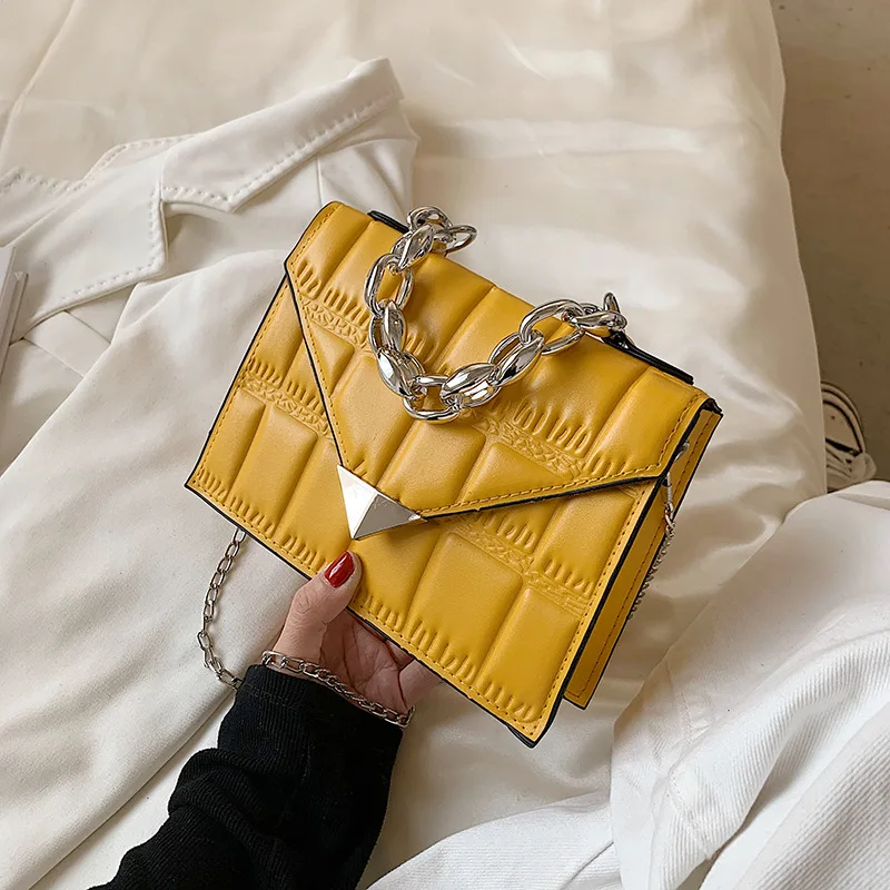 

Fashion Trend Handheld Chain Braided Small Square Bag Retro High Quality Magnetic Buckle Shopping Travel Shoulder Messenger Bag