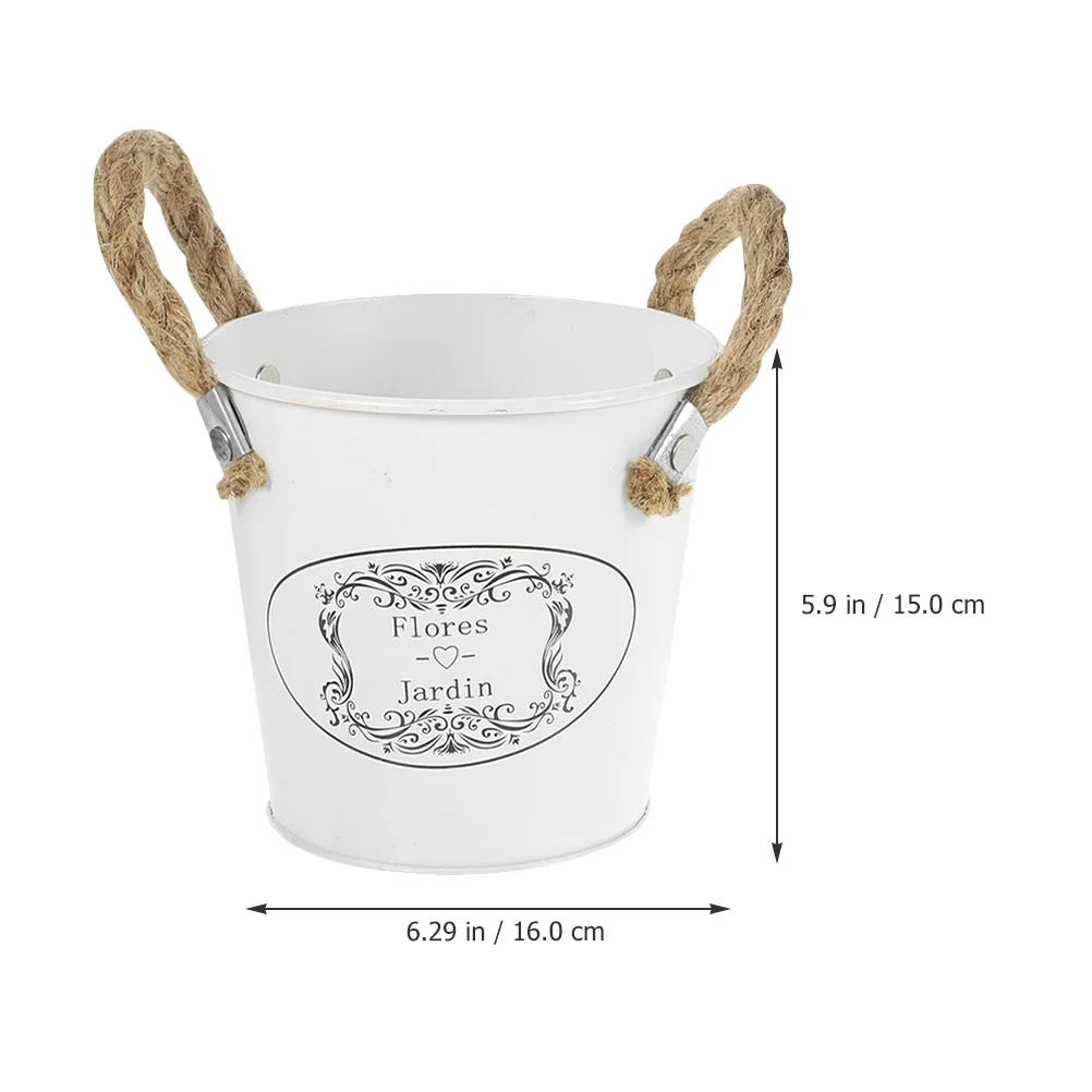

2Pcs Iron Flower Storage Bucket Iron Flower Holder Flower Storage Bucket Home Flowerpot