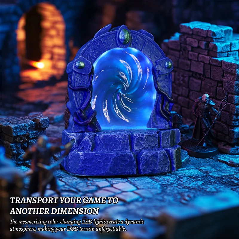 

Миниатюрная смоляная портальная светящаяся портальная смола DND со светодиодной подсветкой, меняющая цвет — волшебный портал, пейзаж, ролевая игра для подземелий и драконов