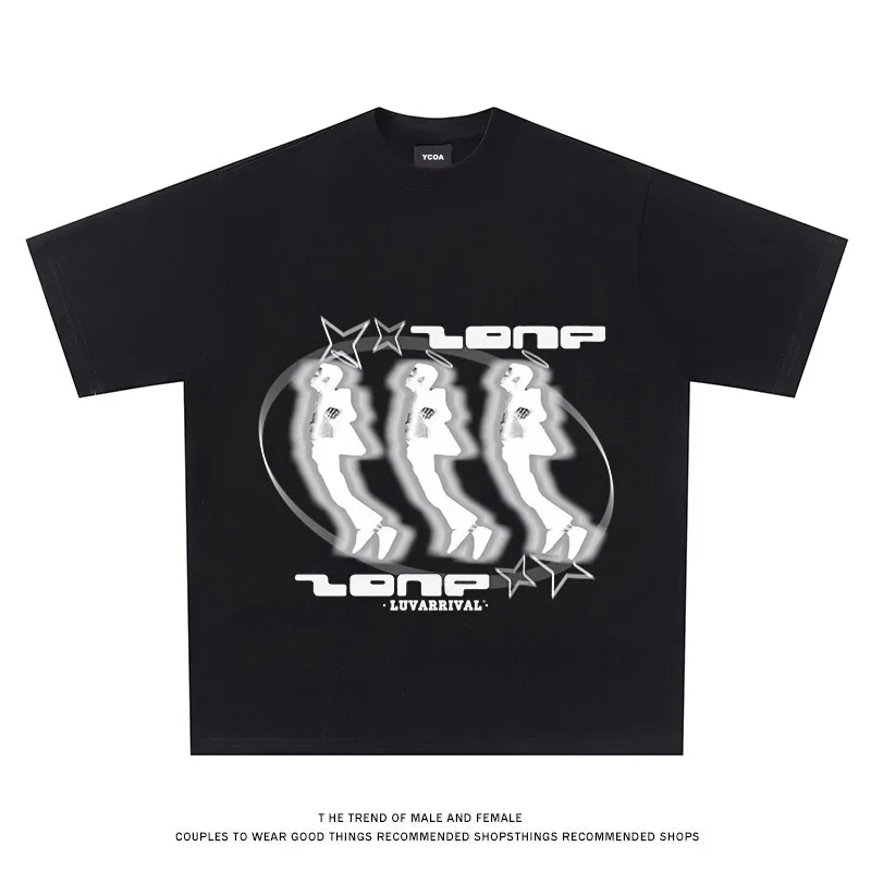 

Футболка Мужская/женская оверсайз с графическим принтом, модная повседневная хлопковая уличная одежда в стиле Харадзюку, винтажная рубашка с коротким рукавом, на лето