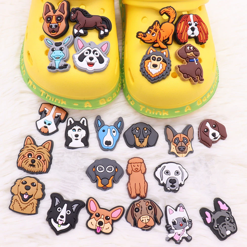 New Arrival 1pcs Clever Dogs Shoes Accessories Boys Girls Sandals Garden Shoe Buckle Decorations Fit Croc Jibz Charm