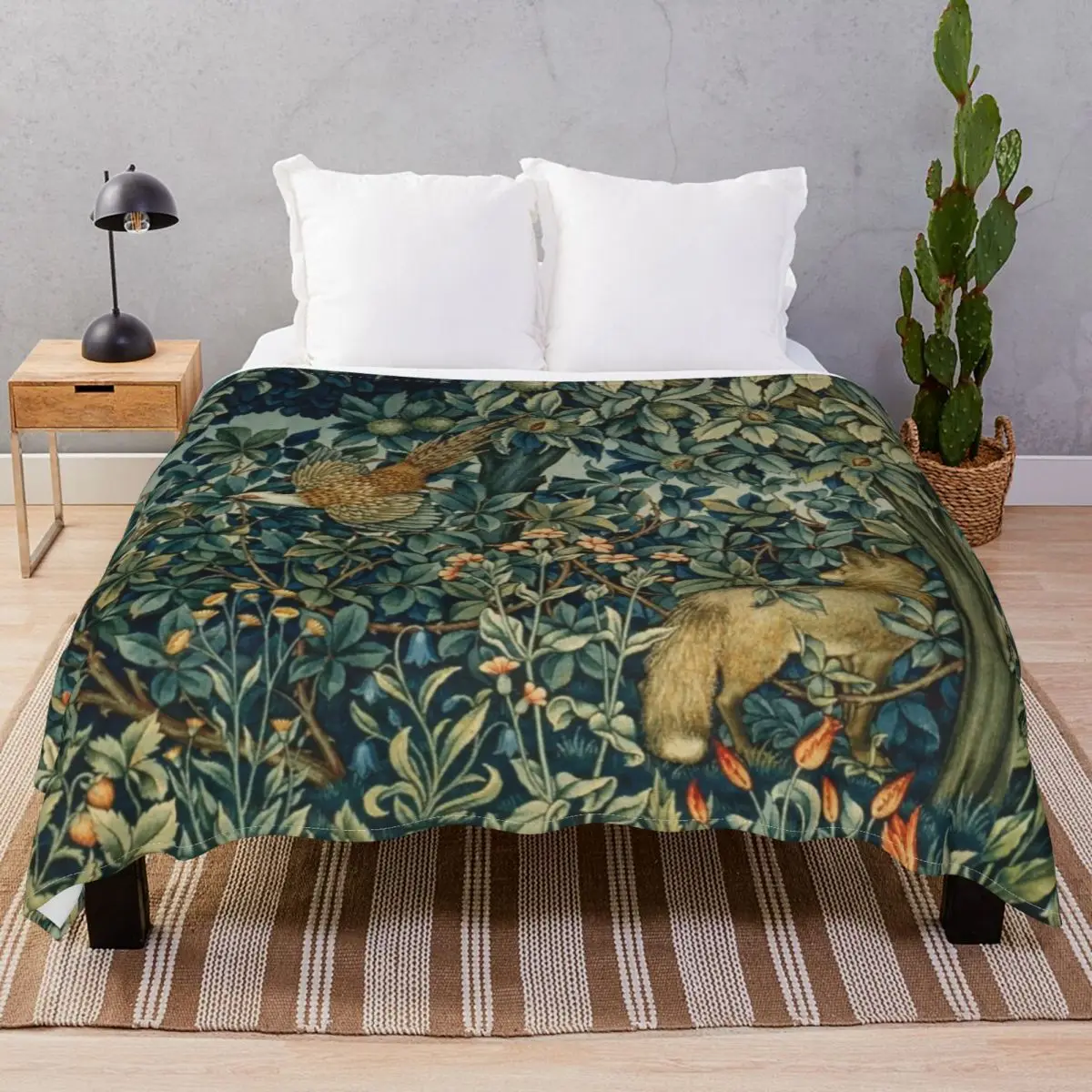 Pheasant And Fox Forest Blanket Flannel Printed Lightweight Thin Throw Blankets for Bedding Sofa Camp Office