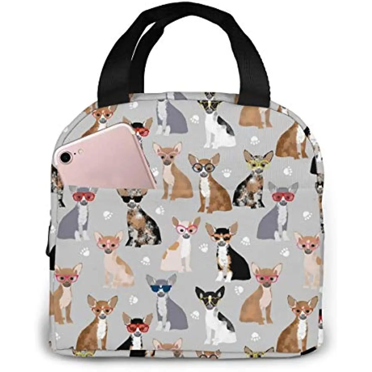 

Chihuahua Dog Lunch Bag Insulated Picnic Pouch Thermal Cooler Tote Bento Large Meal Prep Cute Bag Big Leakproof Soft Bags