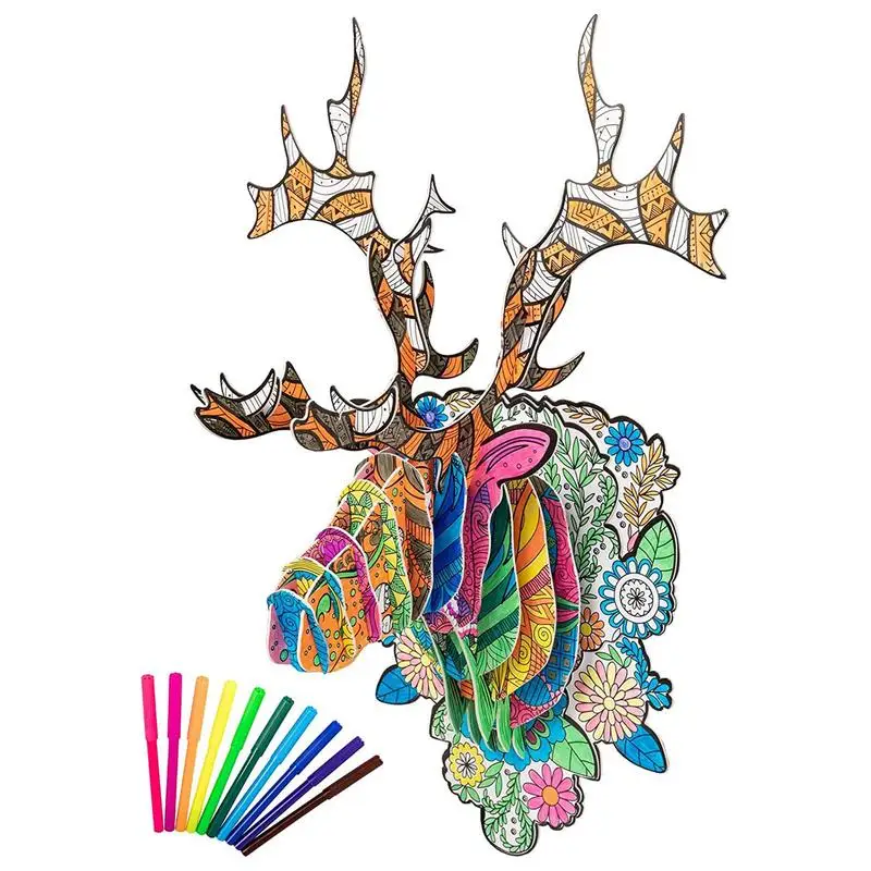 

Картина-пазл, игрушки для детей, живопись, игрушка для детей, 3D картина, Набор пазлов с 10 цветными ручками, Раннее Обучение