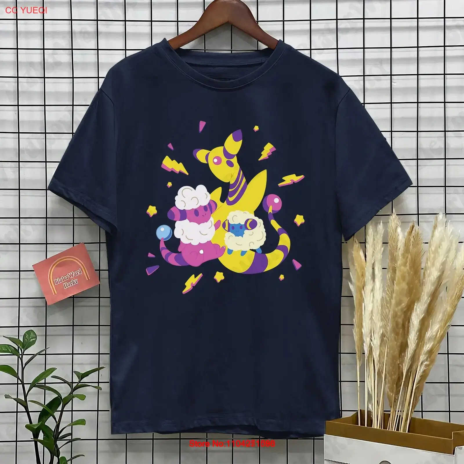 Забавная футболка Ampharos Mareep Flaaffy Kawaii дизайнерская электрическая