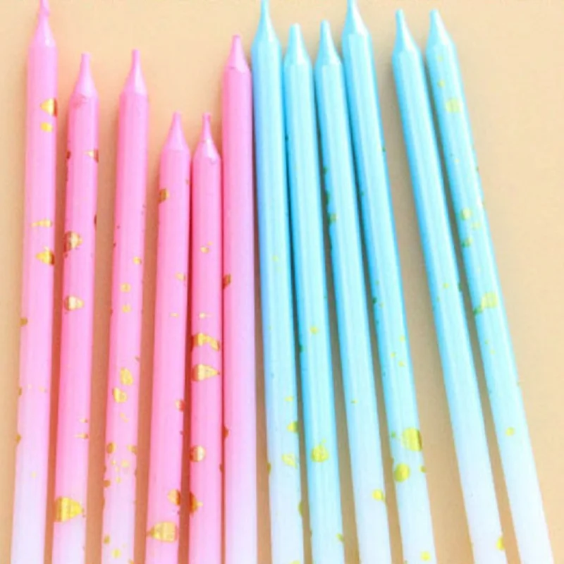 6 шт. длинные разноцветные свечи для дня рождения