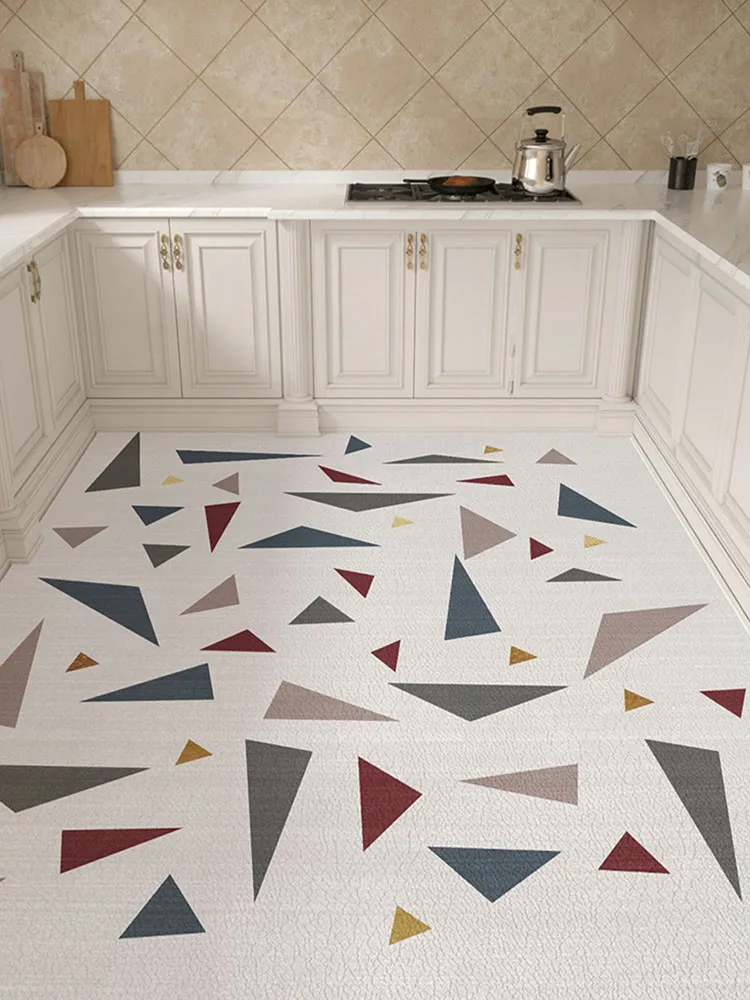 

Kitchen Rug Plaid Art Modern Home Decoration Water Absorbent Oil Absorbent Floor Mat Non-slip PVC Cushion Almohadón Coussin Pad