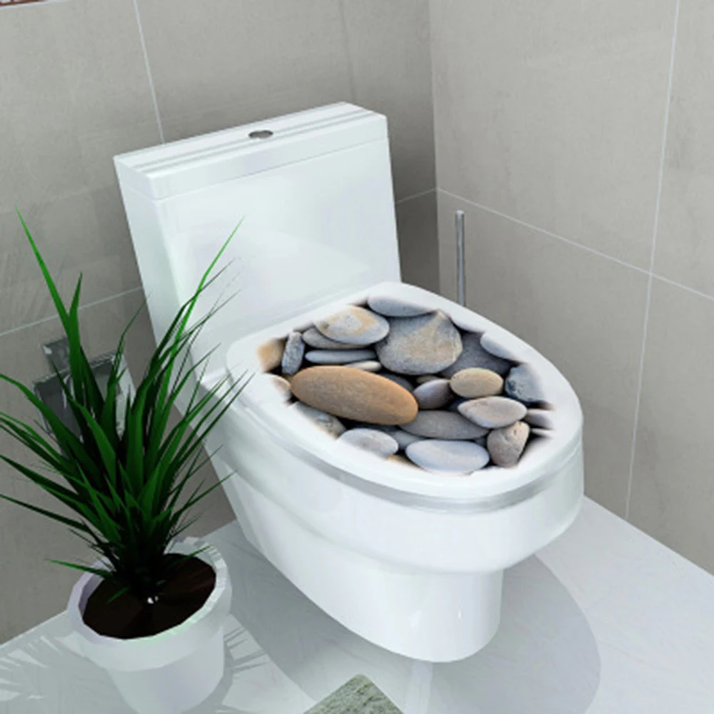 1PC Sticker WC Pedestal Pan Cover Toilet Stool Commode Home Decor Bathroom 3D Printed Flower View 32*39cm | Дом и сад