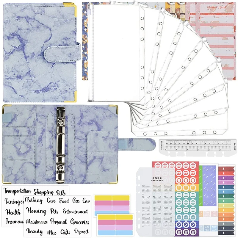 

Budget Binder,Money Saving Binder With Clear Cash Envelopes,Budget Sheets And Label Stickers,Cash Organizer Binder