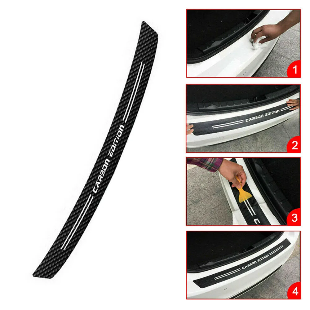 

3D Carbon Fiber Rear Trunk Bumper Guard Accessories Decal Sticker Moulding Trim Brand New Auto Parts High Quality And Durable