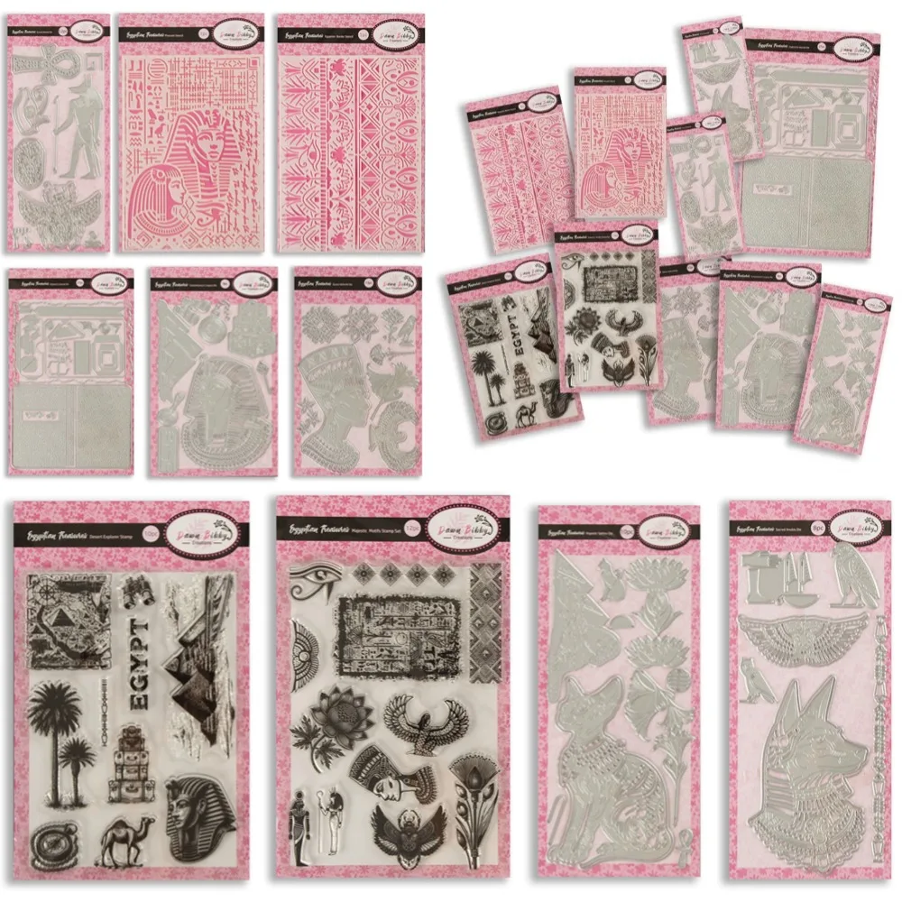 Элегантный египетский стиль металлические штампы и прозрачные вырезной штамп