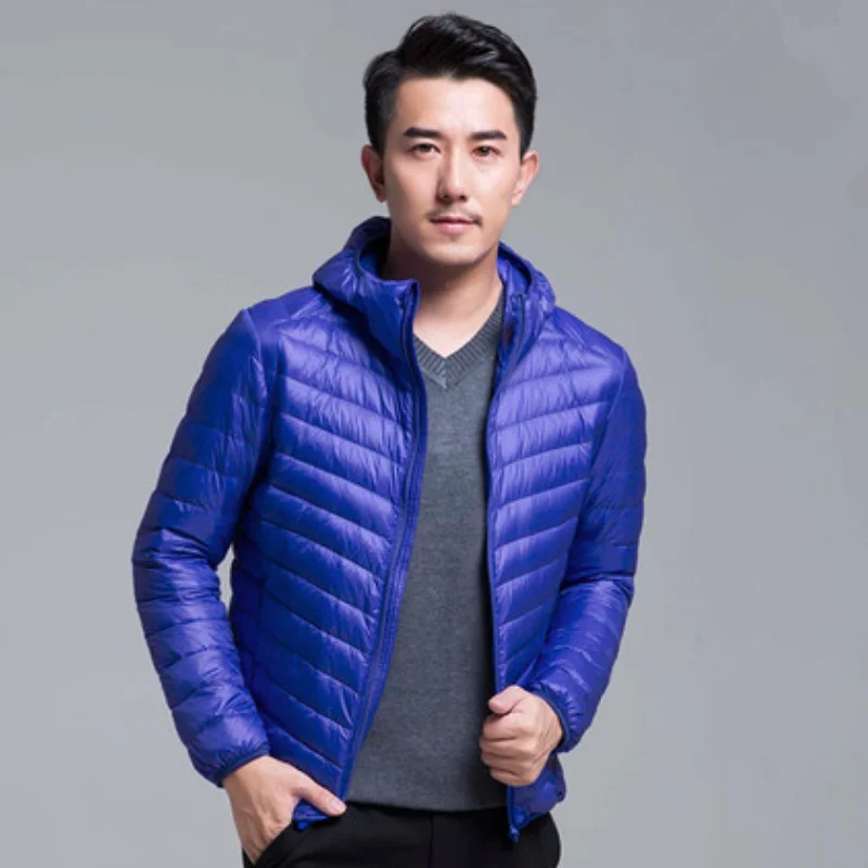New Men winter keep warm 90% White eider-down jacket Brand clothing Male slim fit Hooded casual slim Down jacket Plus size 6XL