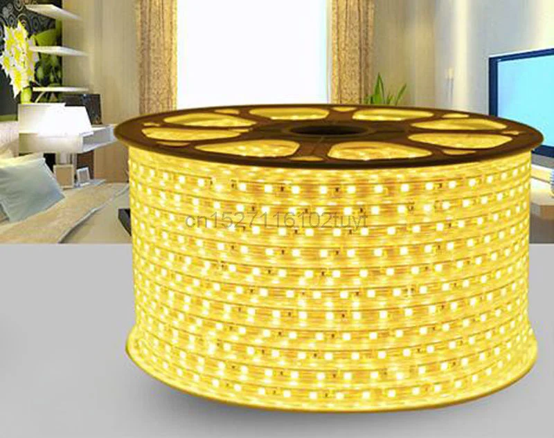 

Fanlive 50m/lot AC 220V AC110v Waterproof Led Strip light 2835 SMD 180Leds/m Three Row Flexible Tape Lights neon